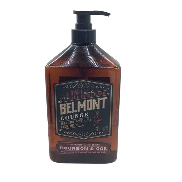 Belmont Lounge 3-In-1 All Over Wash Hair Body Face Bourbon & Oak 32 FL OZ NEW - Picture 1 of 4
